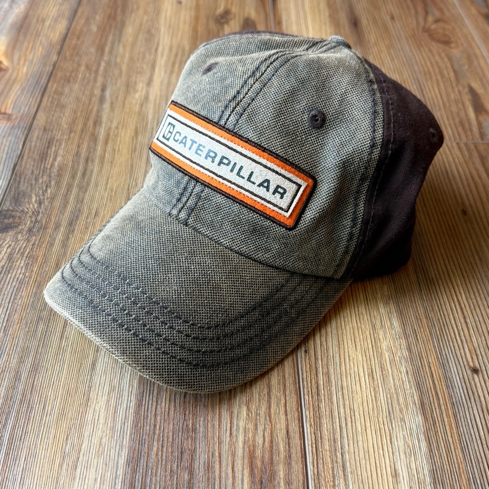 Caterpillar Men's Olive and Brown Cap